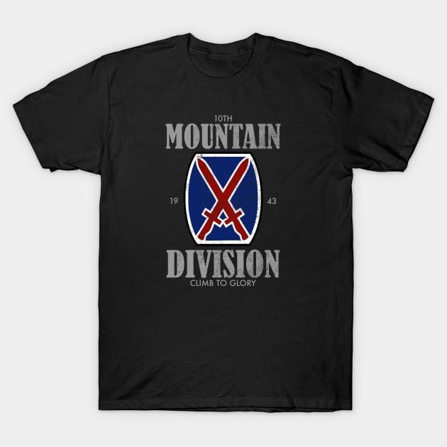 10th Mountain Division (distressed) T-Shirt by TCP